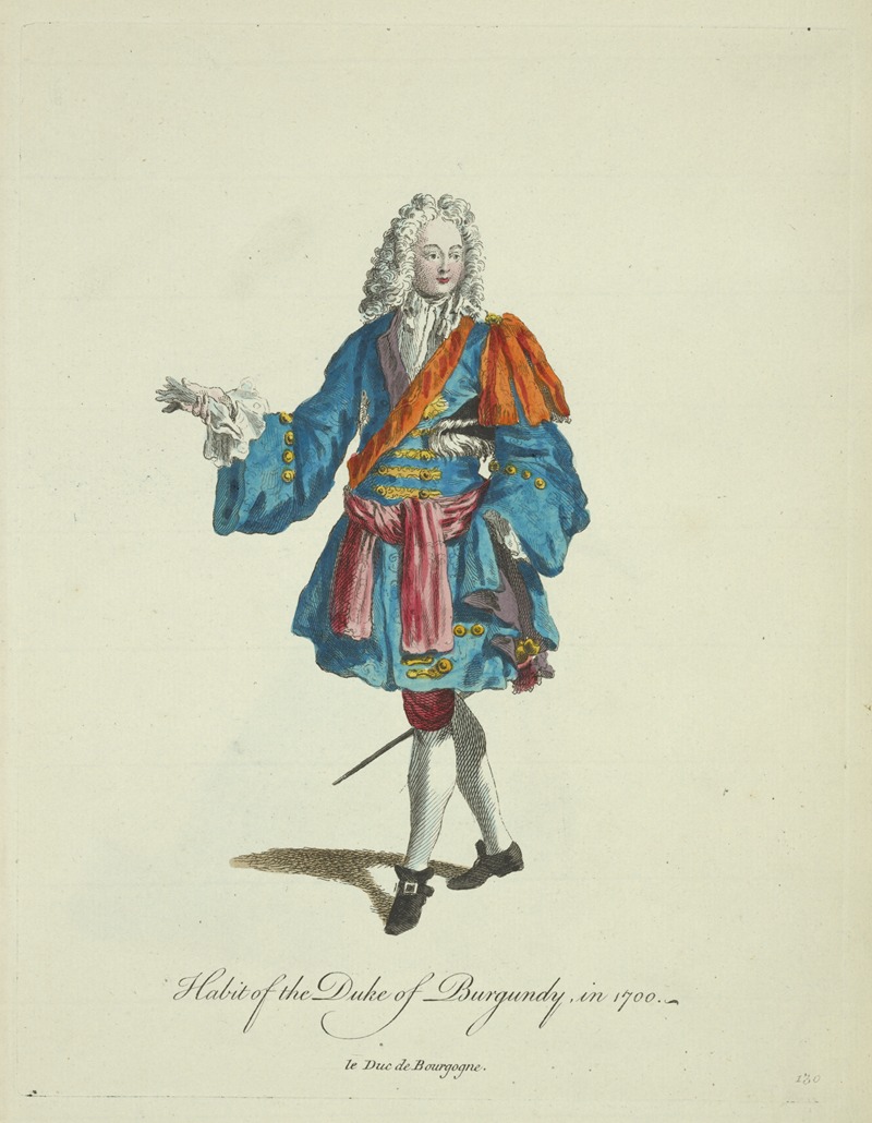 Charles Grignion - Habit of the Duke of Burgundy in 1700. Le Duc de Bourgogne.