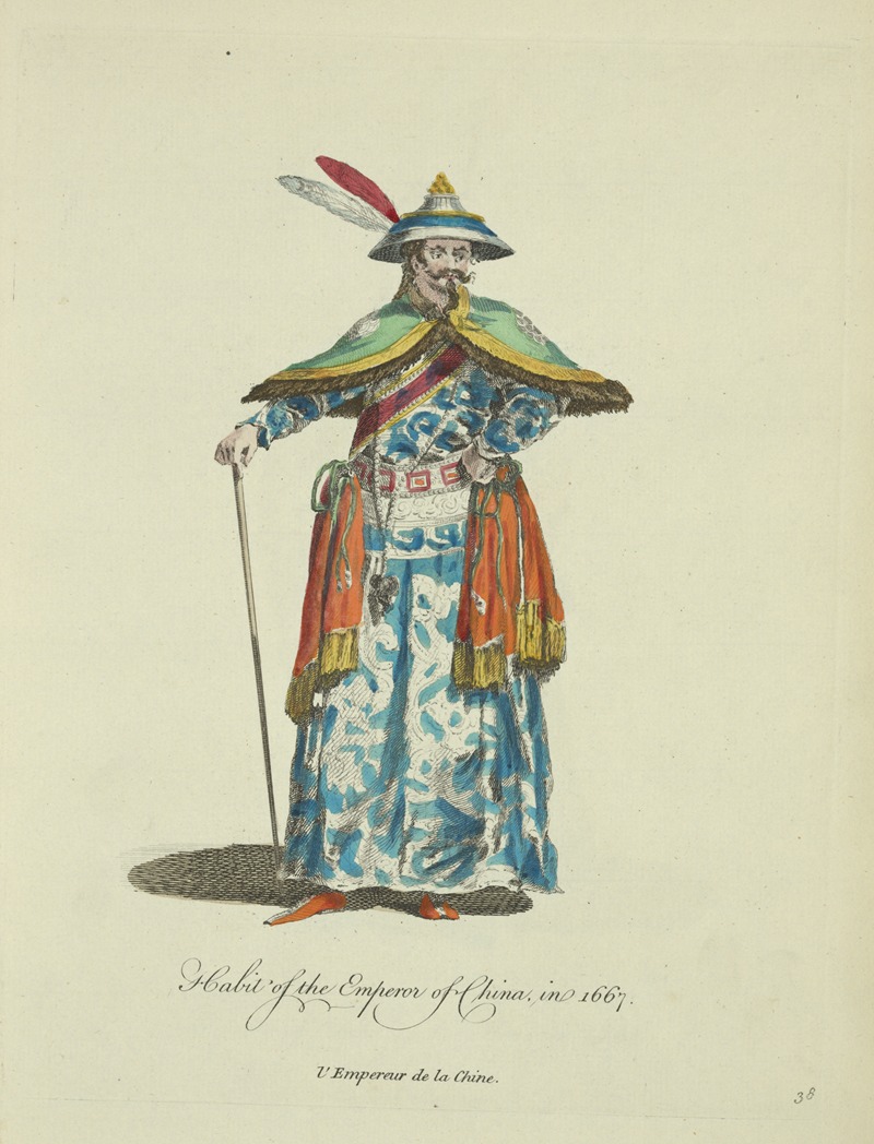 Charles Grignion - Habit of the emperor of China, in 1667. L’empereur de la Chine.