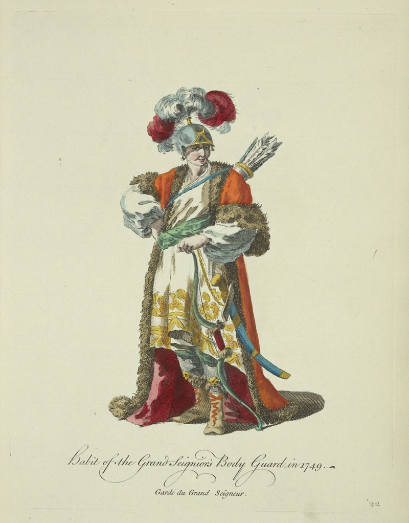 Charles Grignion - Habit of the grand seignor’s body guard, in 1749. Garde du grand seigneur.