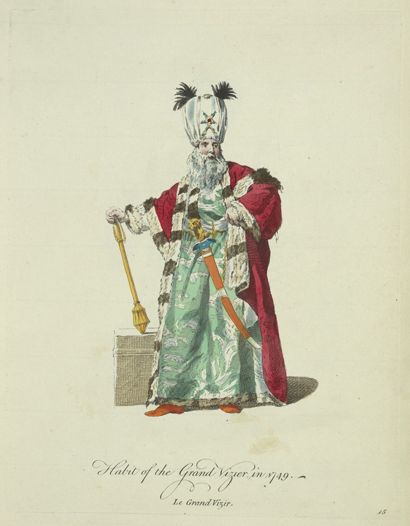 Charles Grignion - Habit of the grand vizier in 1749. Le grand vizir.