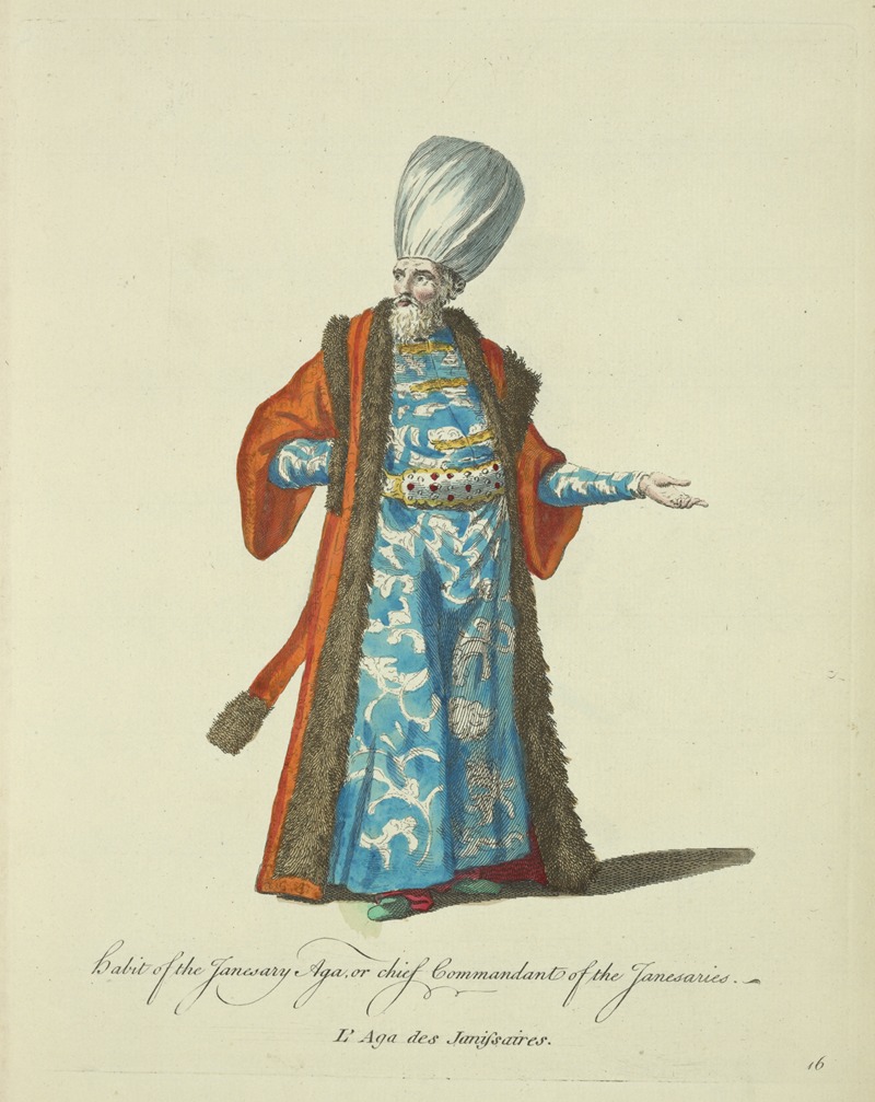 Charles Grignion - Habit of the Janesary aga, or chief commandant of the Janesaries. L’Aga des Janifsaires.