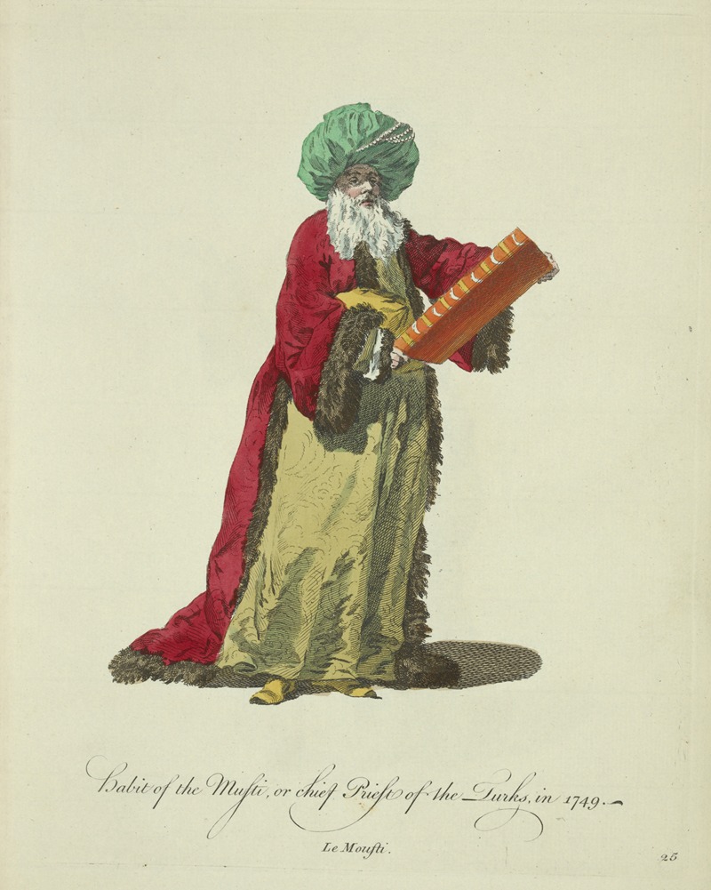 Charles Grignion - Habit of the mufti, or chief priest of the Turks, in 1749. Le moufti.