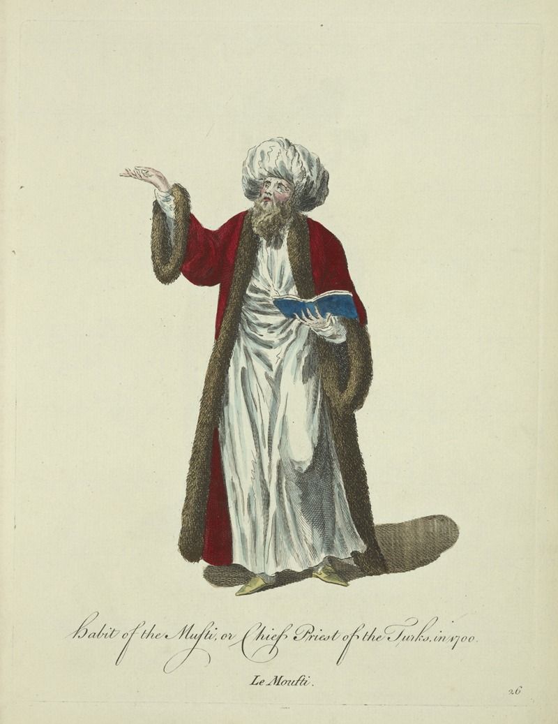 Charles Grignion - Habit of the mufti, or chief priest of the Turks, in 1749. Le moufti