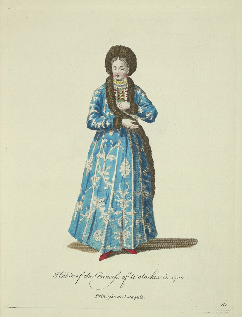 Charles Grignion - Habit of the princess of Walachia in 1700. Princess de Valaquie.