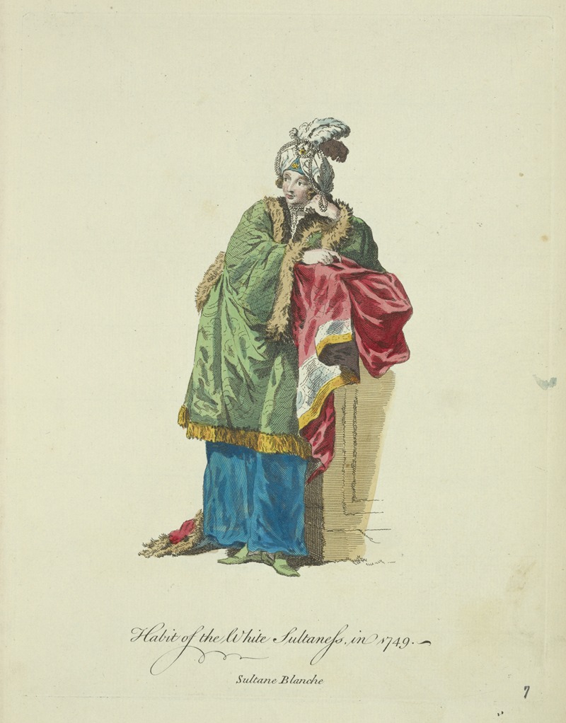 Charles Grignion - Habit of the white sultaness in 1749. Sultane blanche.