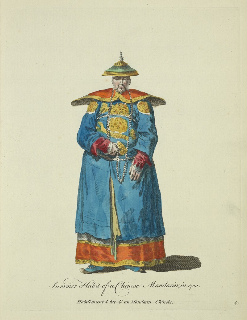 Charles Grignion - Summer habit of a Chinese mandarin in 1700. Habillement d’ete de’un mandarin Chinois.