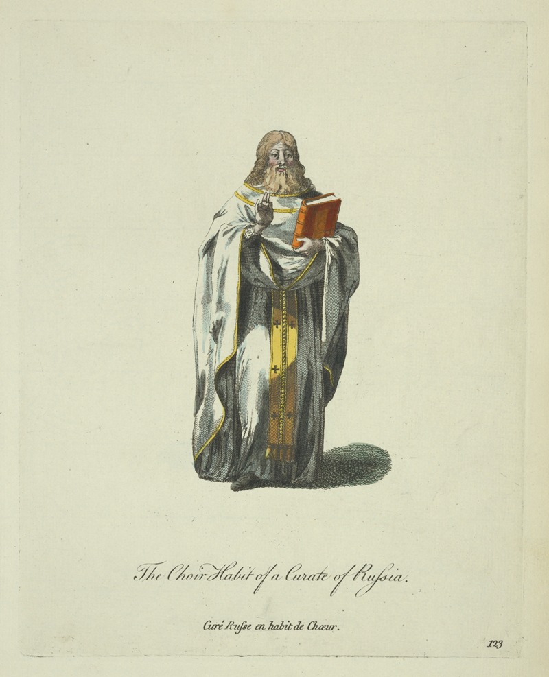 Charles Grignion - The choir habit of a curate of Russia. Curê Russe en habit de choeur.