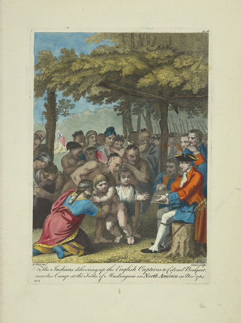 Charles Grignion - The Indians delivering up the English captives to Colonel Bouquet near his camp