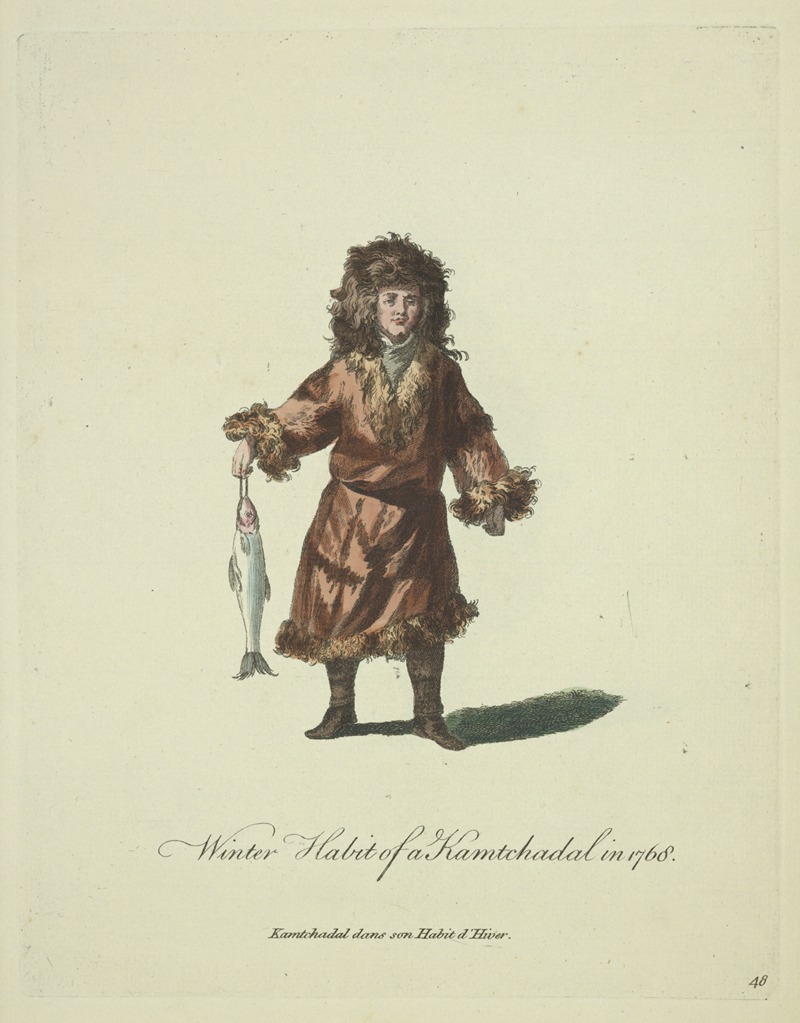 Charles Grignion - Winter habit of a Kamtchadal in 1768. Kamtchadal dans son habit d’hiver.