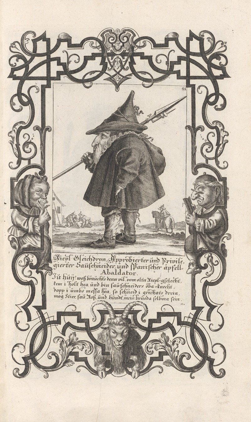 Elias Baeck - Riepl Gleichdron, Approbierter und Privile gierter Sauschneider, und spanischer äpfell Abaldator, Pl. 41