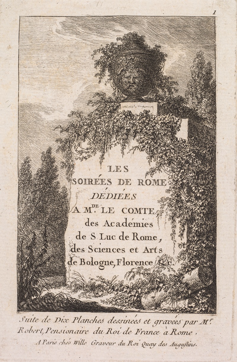 Hubert Robert - Les Soirées de Rome- Title Page