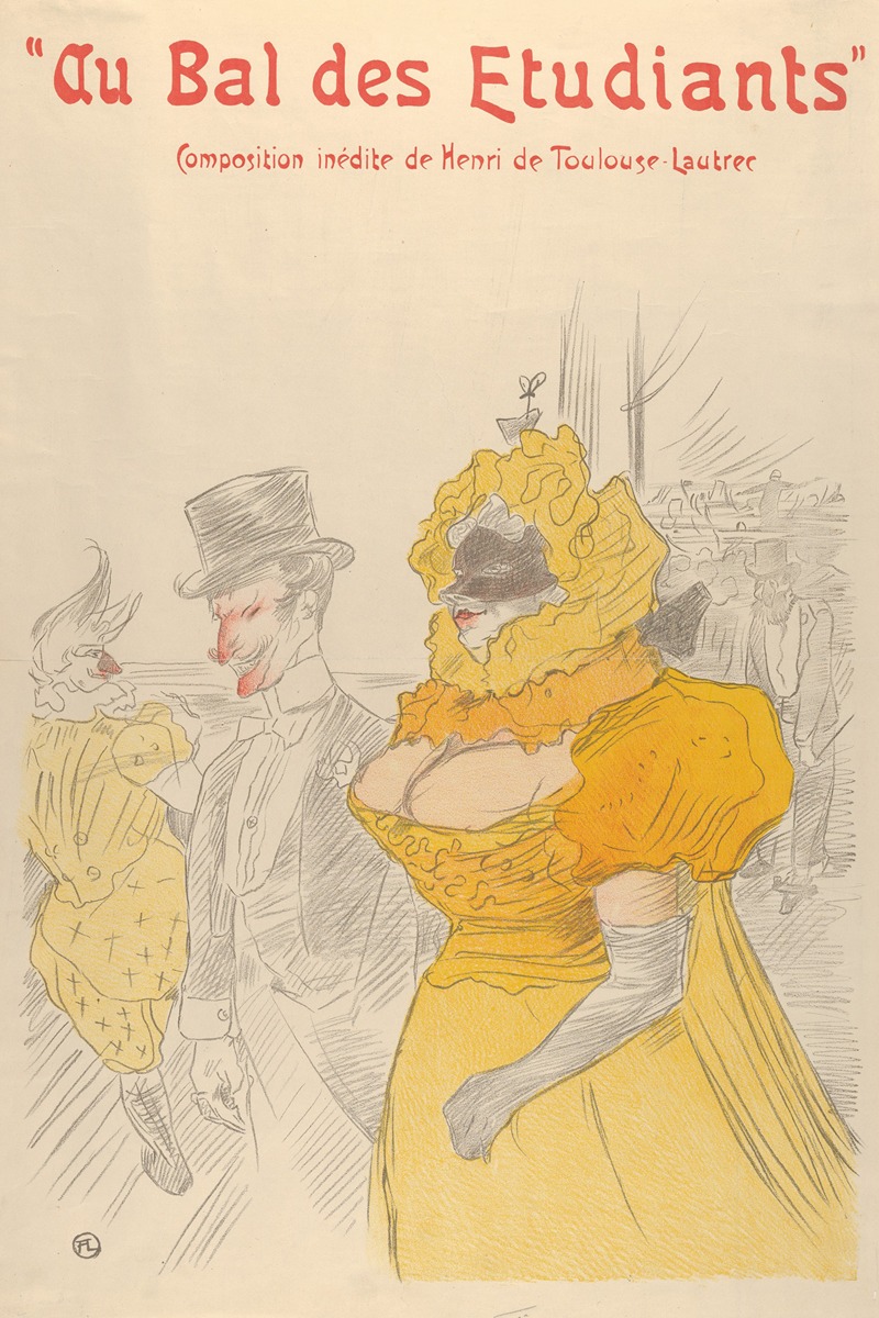 After Henri de Toulouse-Lautrec - Au Bal des Etudiants