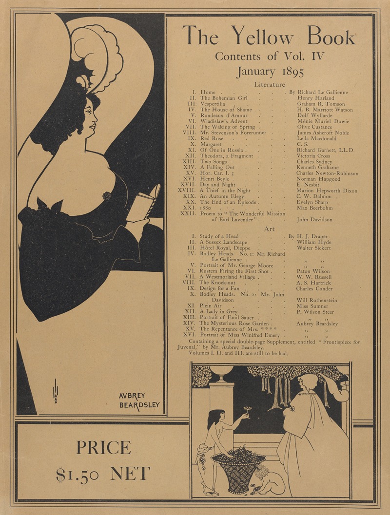 Aubrey Vincent Beardsley - Poster for The Yellow Book, Volume IV