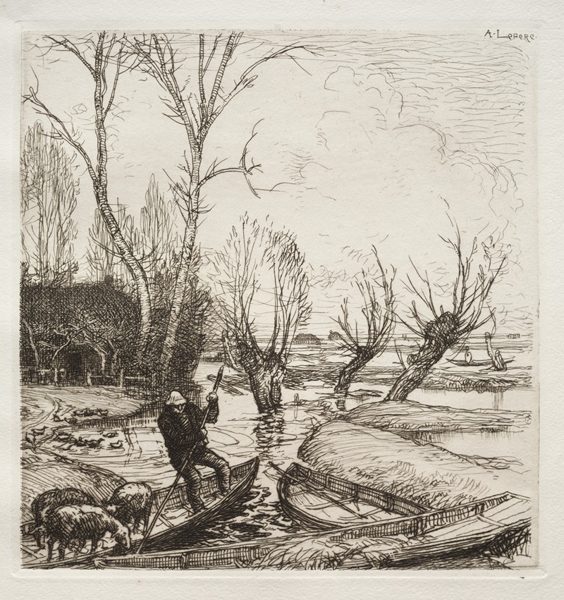 Auguste Louis Lepère - Au Marais Inondé; Le Bergère