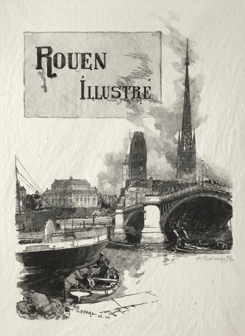 Auguste Louis Lepère - Frontispiece de Rouen Illustré