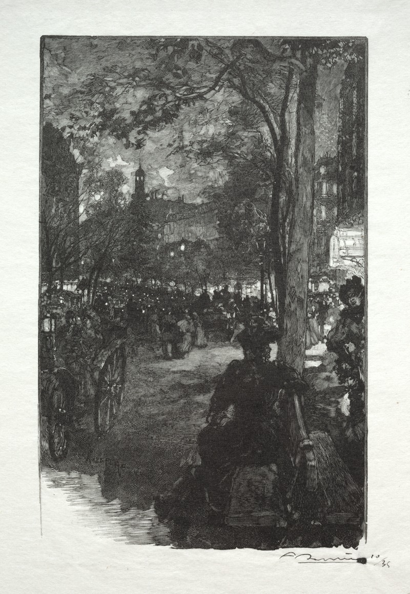 Auguste Louis Lepère - Le Boulevard Montmartre, le Soir