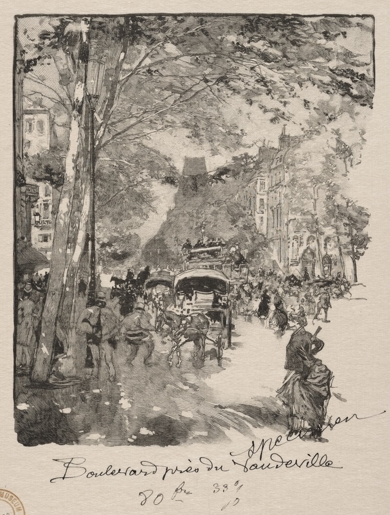 Auguste Louis Lepère - Le Boulevard près du Vaudeville