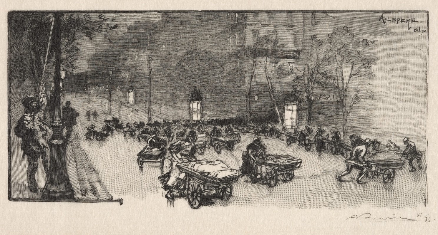 Auguste Louis Lepère - Le Boulevard, au coin du Fauborg Montmartre