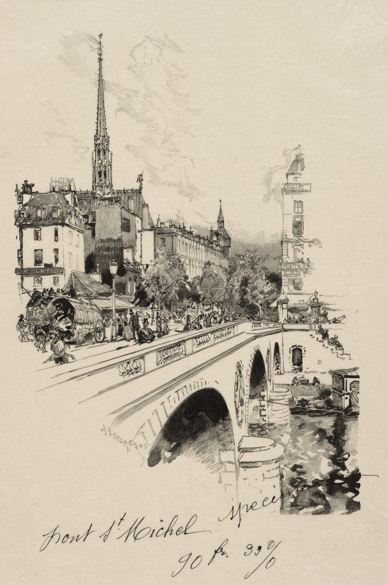 Auguste Louis Lepère - Le Pont Saint-Michel