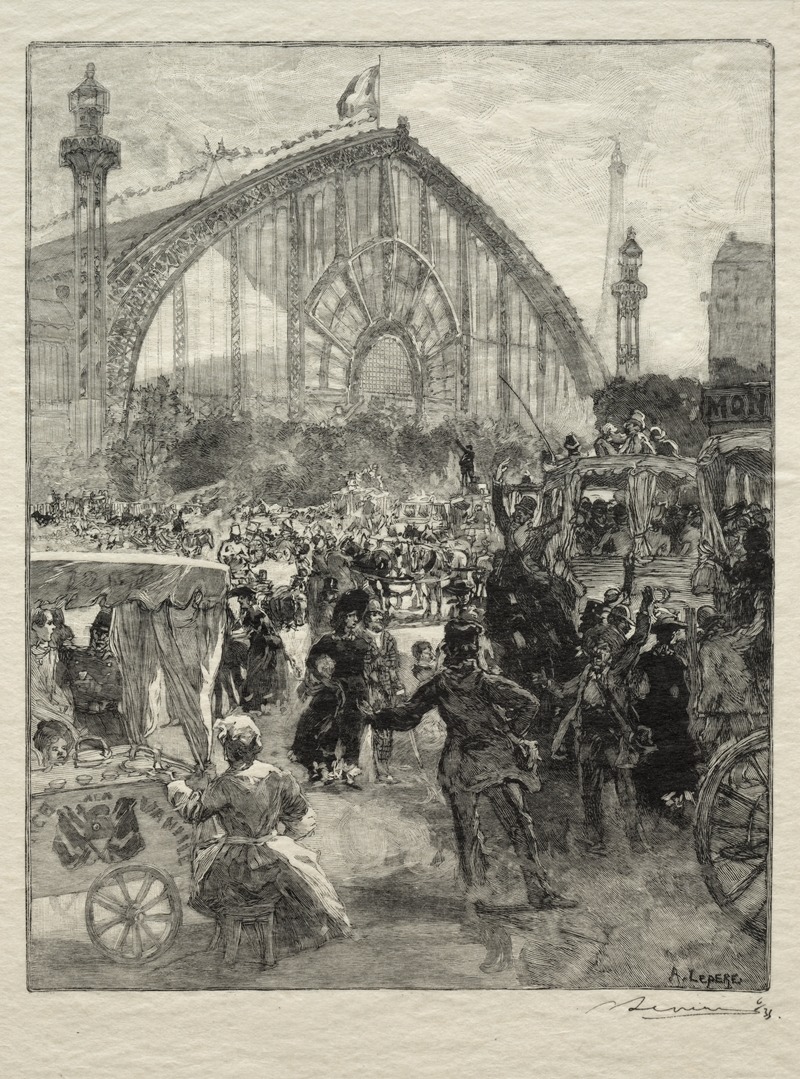 Auguste Louis Lepère - Leaving the 1889 Exhibition