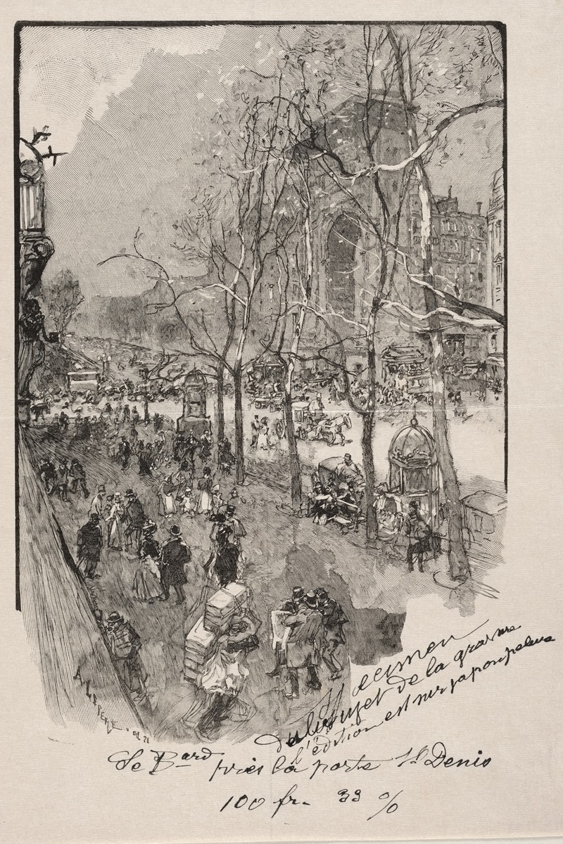 Auguste Louis Lepère - Les Boulevards, près de la Porte St. Denis