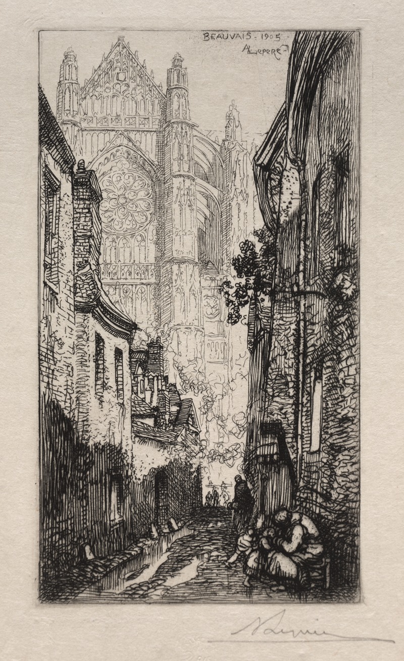 Auguste Louis Lepère - Narrow Street, Beauvais (Une Ruelle, Beauvais)