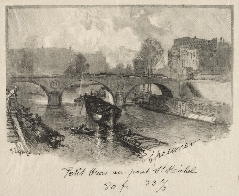 Auguste Louis Lepère - Petit bras au Pont St. Michel