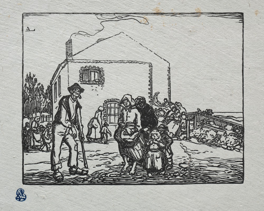 Auguste Louis Lepère - The Beggars at the Last House