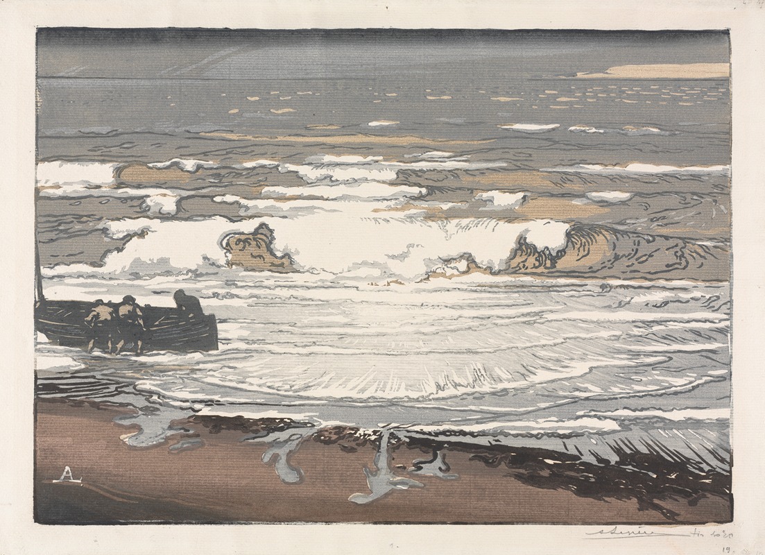 Auguste Louis Lepère - The Breaking Waves, Tide of September 1901