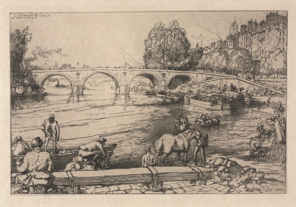 Auguste Louis Lepère - The Watering Place at Marie Bridge