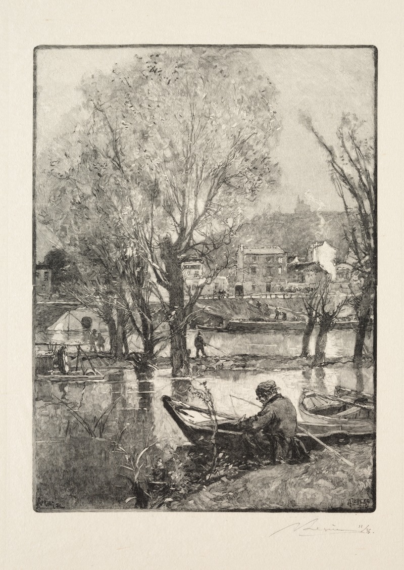 Auguste Louis Lepère - Un coin de l’Île de Billancourt