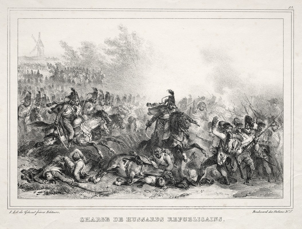 Auguste Raffet - Charge de Hussards Républicains