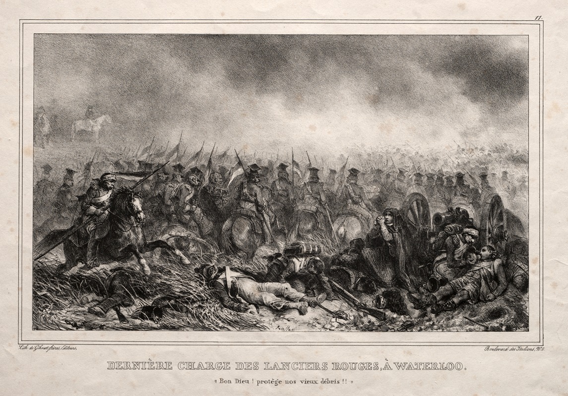 Auguste Raffet - Dernière Charge des Lanciers Rouges à Waterloo