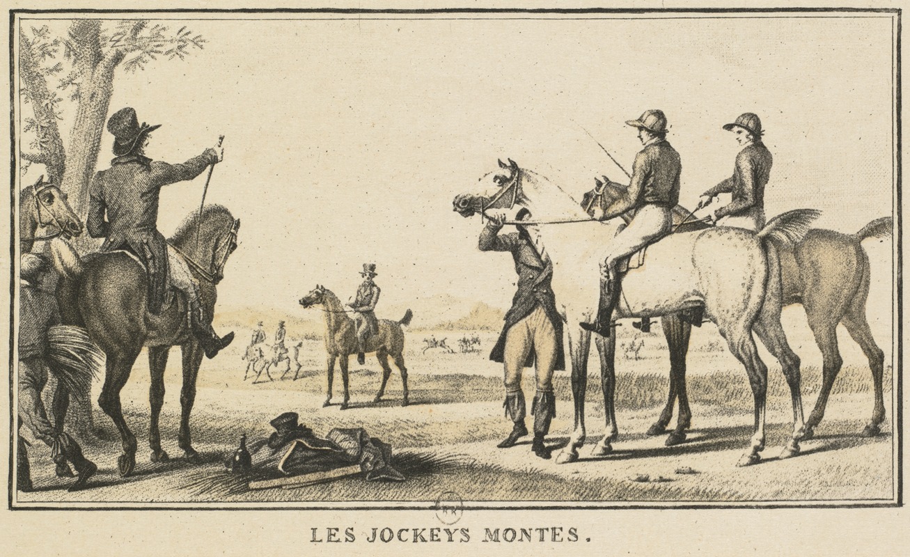 Carle Vernet - Le jockey montant a cheval