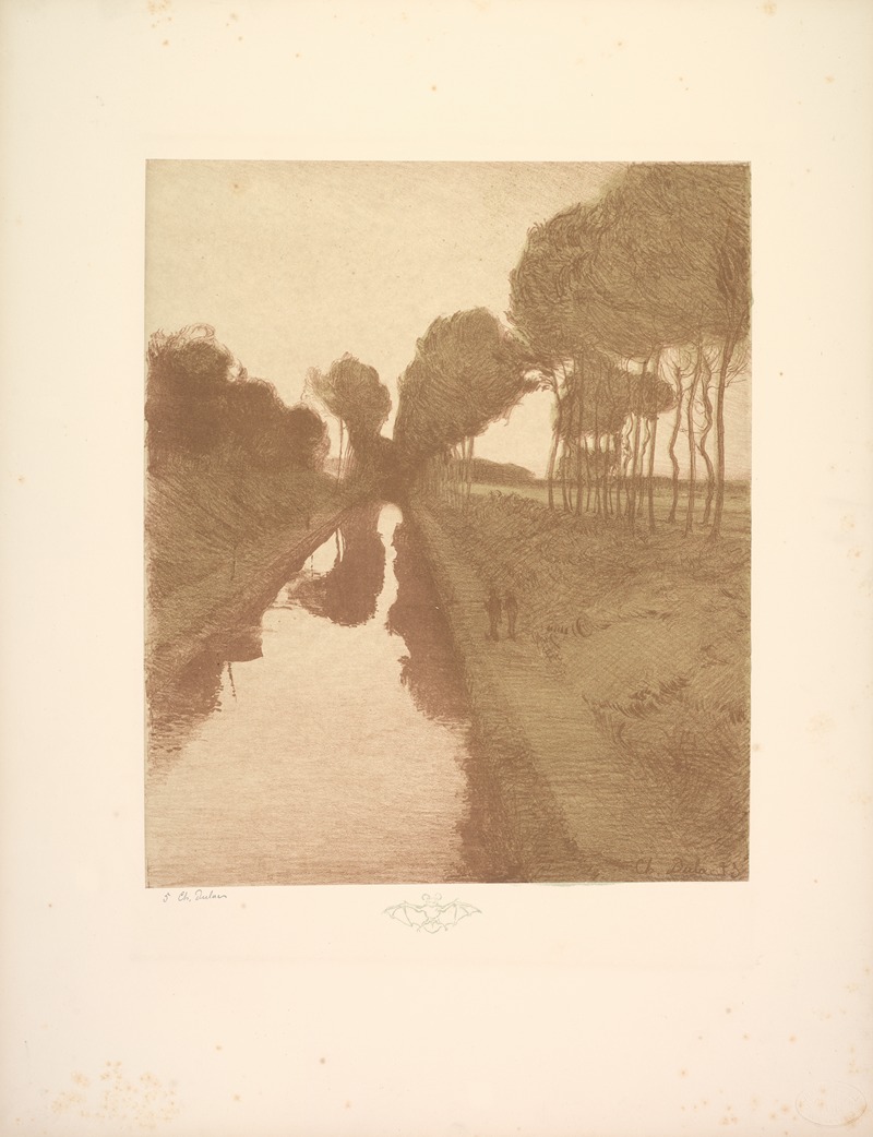 Charles Marie Dulac - Landscape, Plate 3, Remarque, Bat