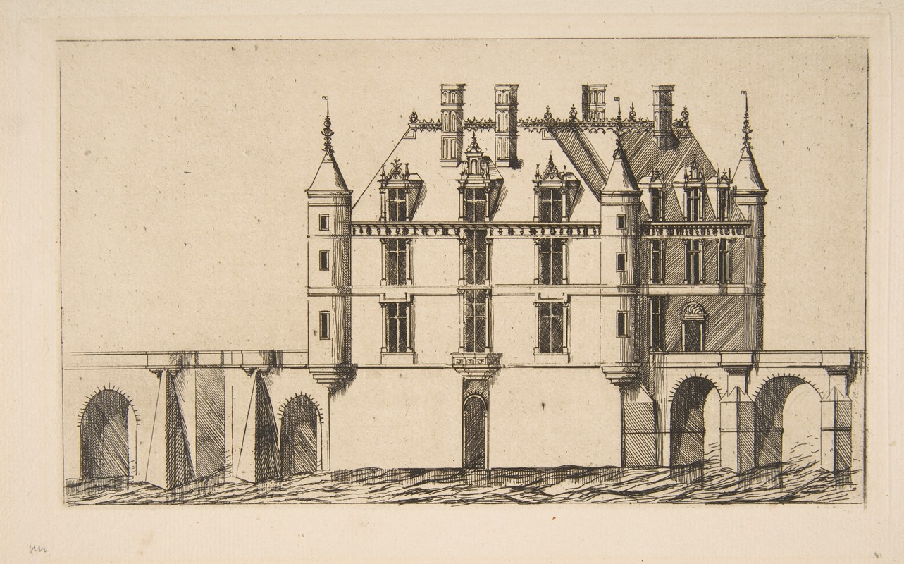 Charles Meryon - Château de Chenonceau, No 1, after Ducerceau