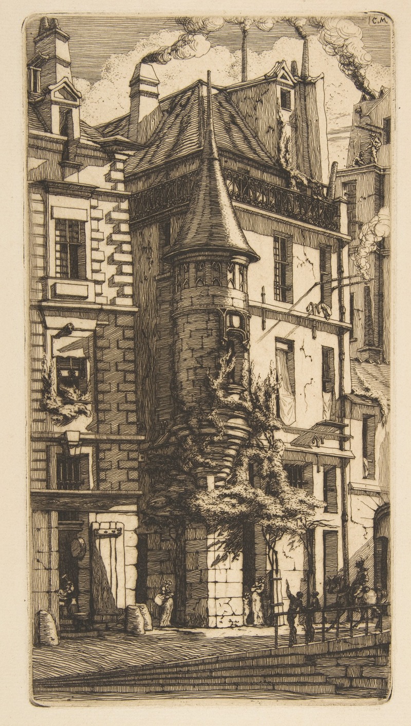 Charles Meryon - House with a Turret, rue de la Tixéranderie, Paris