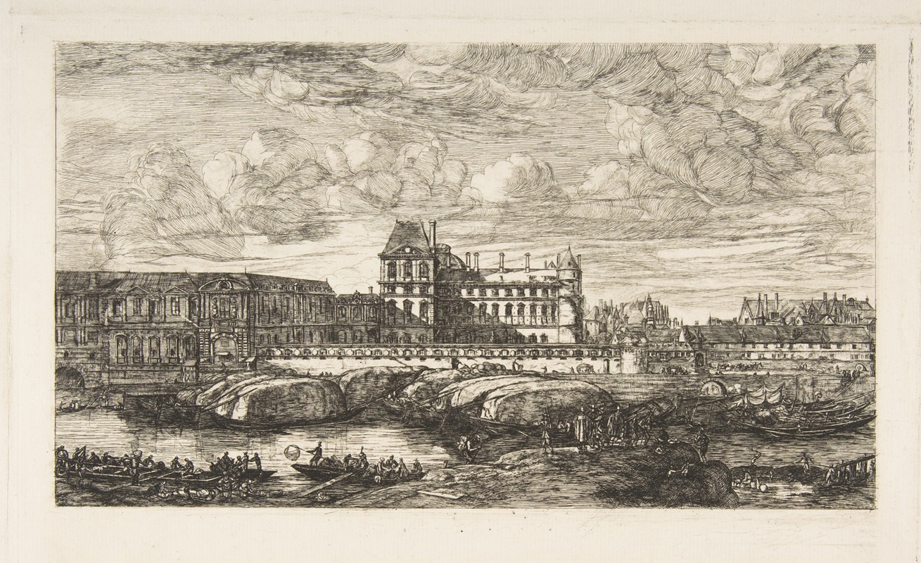 Charles Meryon - L’Ancien Louvre (The Old Louvre, Paris, after Zeeman)