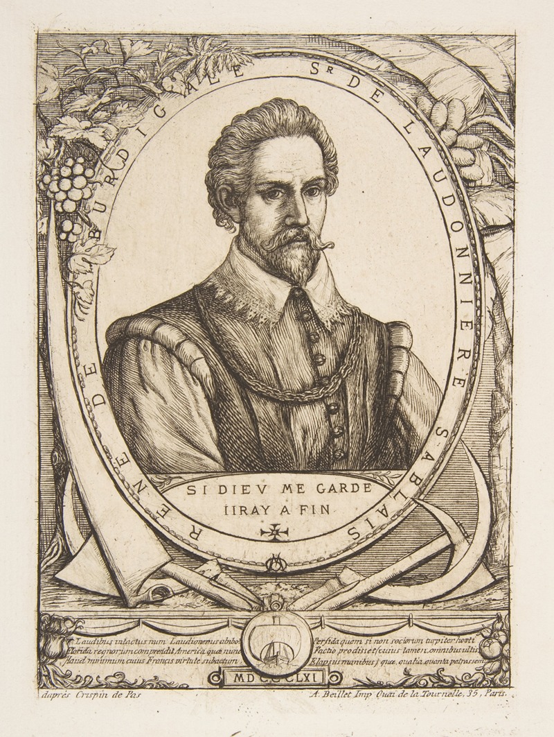 Charles Meryon - The Colonist René de Laudonnière Sablais, after van de Passe