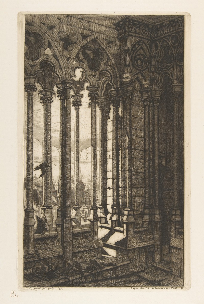 Charles Meryon - The Gallery, Nôtre-Dame Cathedral, Paris