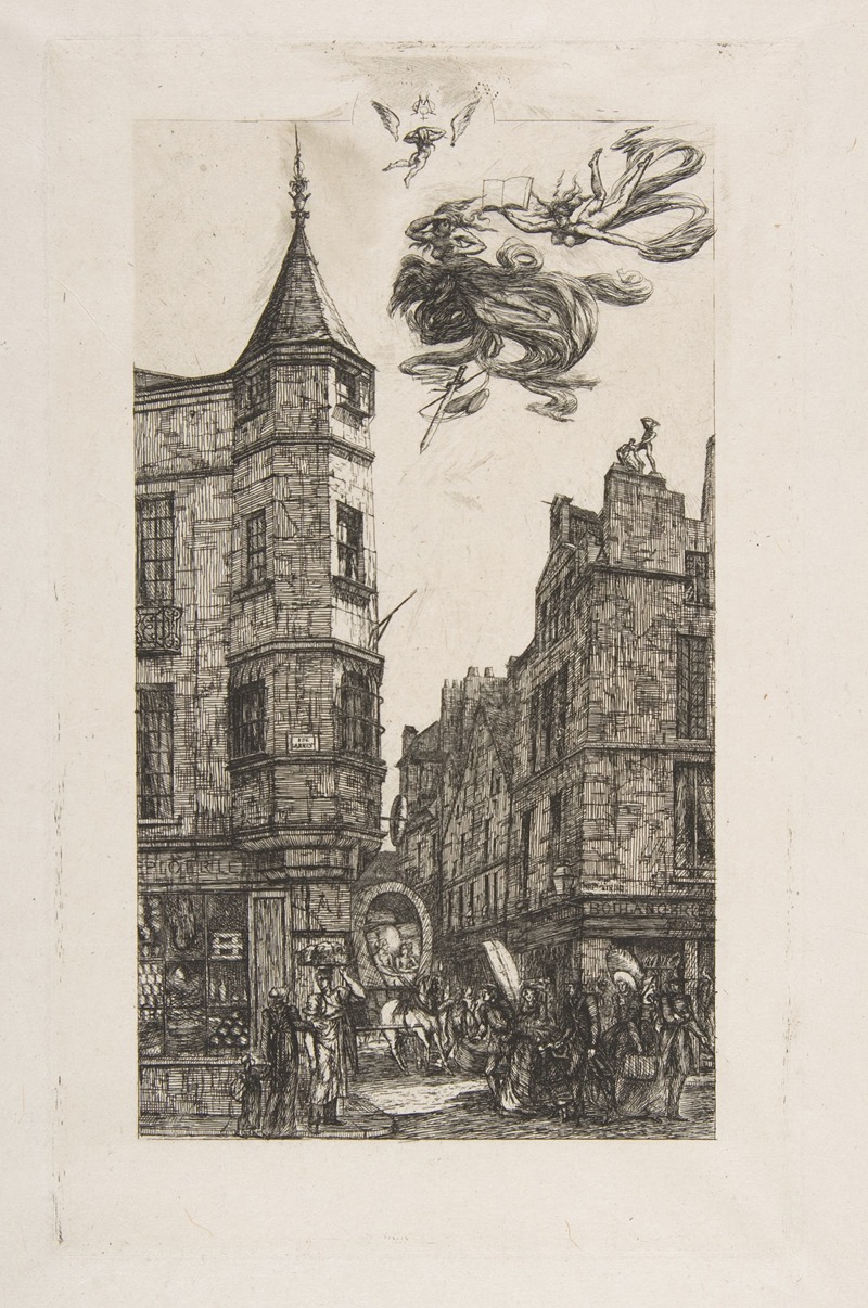 Charles Meryon - Tourelle Rue de l’Ecole de Médecine, 22 (House with a Turret, No 22, rue de l’Ecole de Médecine, Paris)