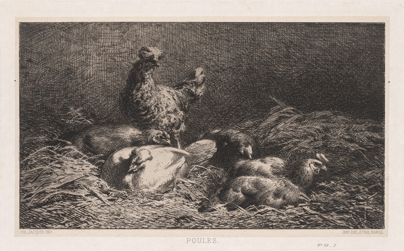 Charles Emile Jacque - Chickens