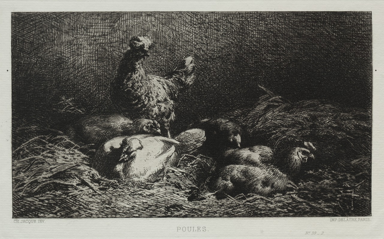 Charles Emile Jacque - Chickens