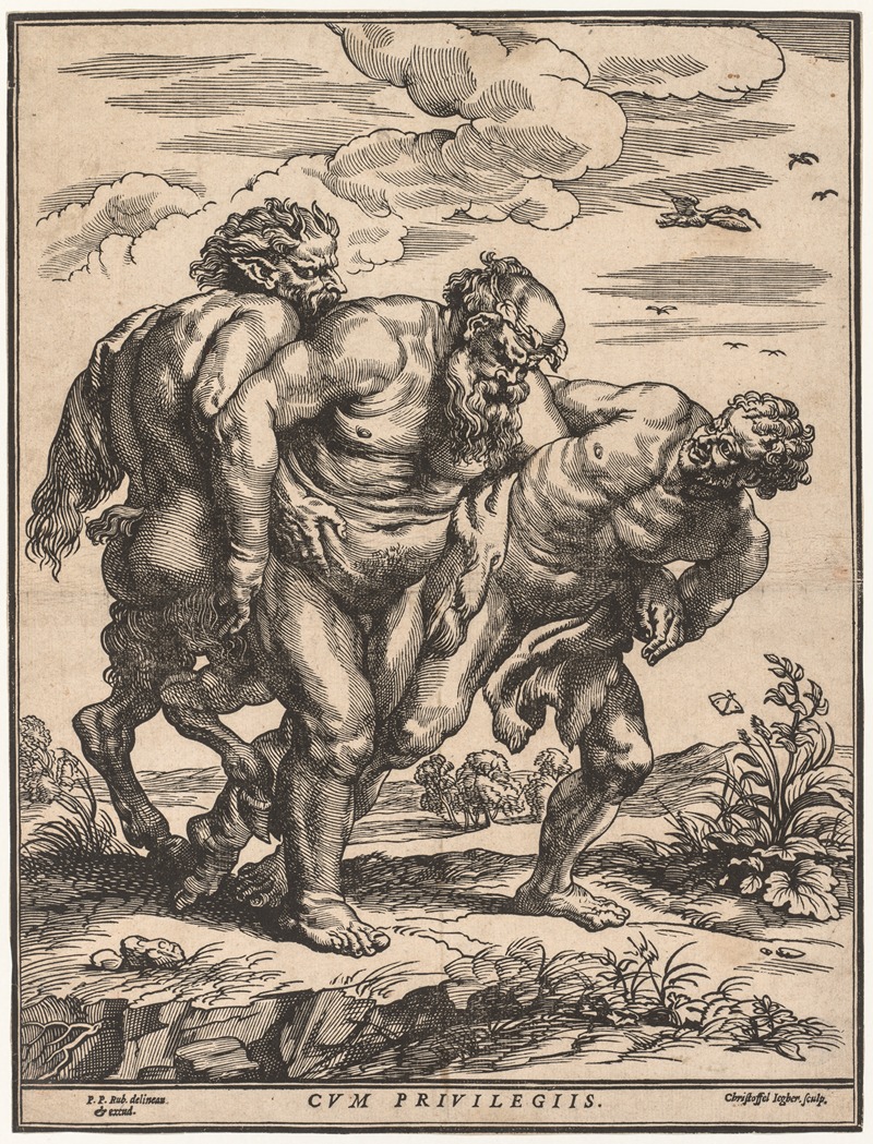 Christoffel Jegher - Silenus Accompanied by a Satyr and a Faun