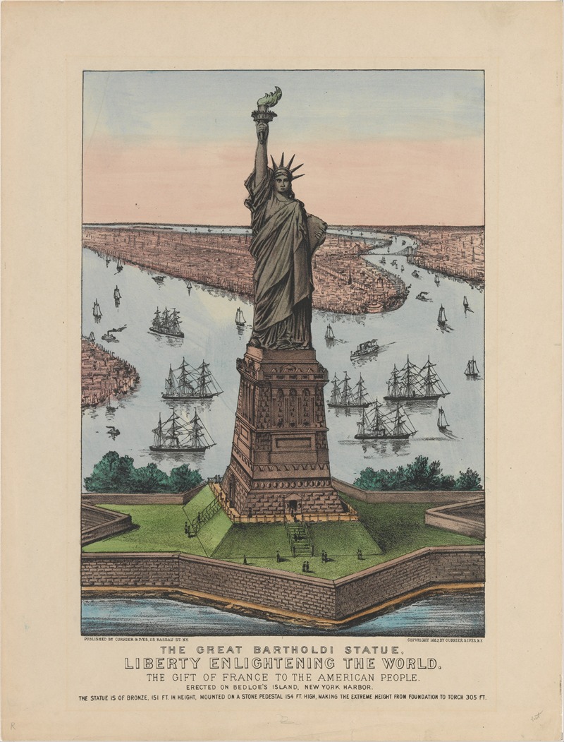 Currier & Ives. - The Great Bartholdi Statue – Liberty Enlightening the World