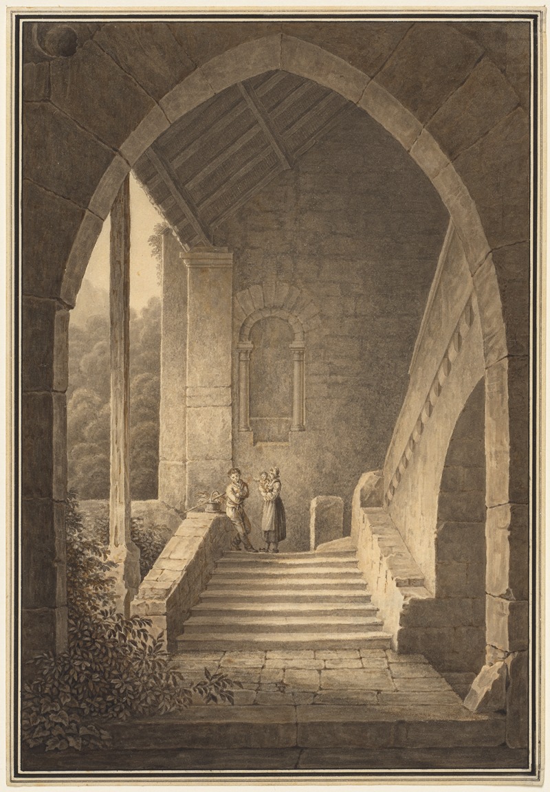 Domenico Quaglio - Outer Staircase of a Gothic Ruin