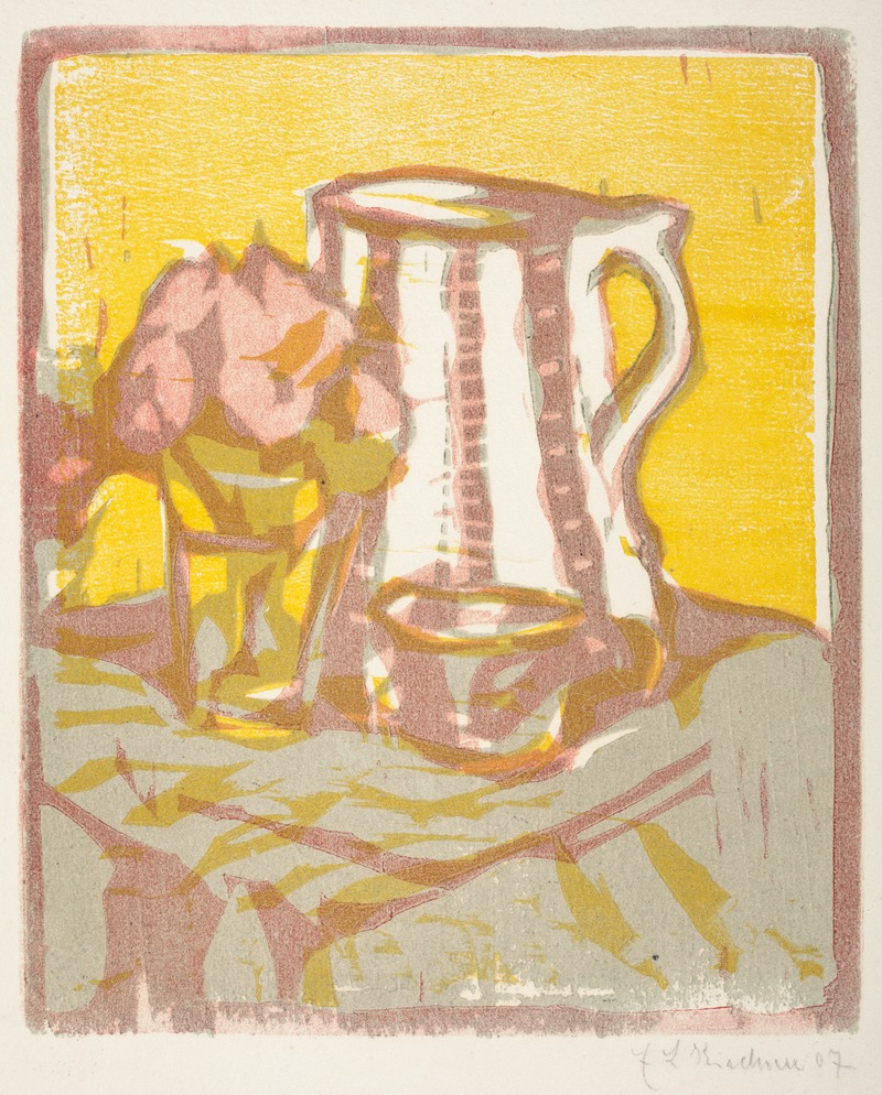 Ernst Ludwig Kirchner - Still life with pitcher and flowers