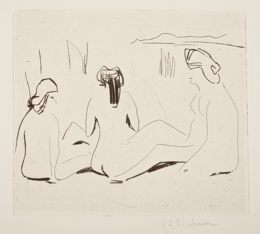 Ernst Ludwig Kirchner - Three bathers at the Moritzburg Lakes