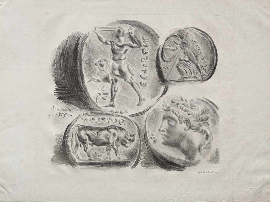 Eugène Delacroix - Sheet of Four Antique Medals