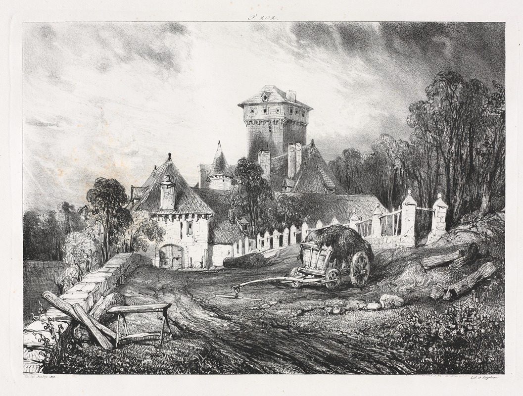 Eugène Isabey - Château de Pesteil à Polminhac